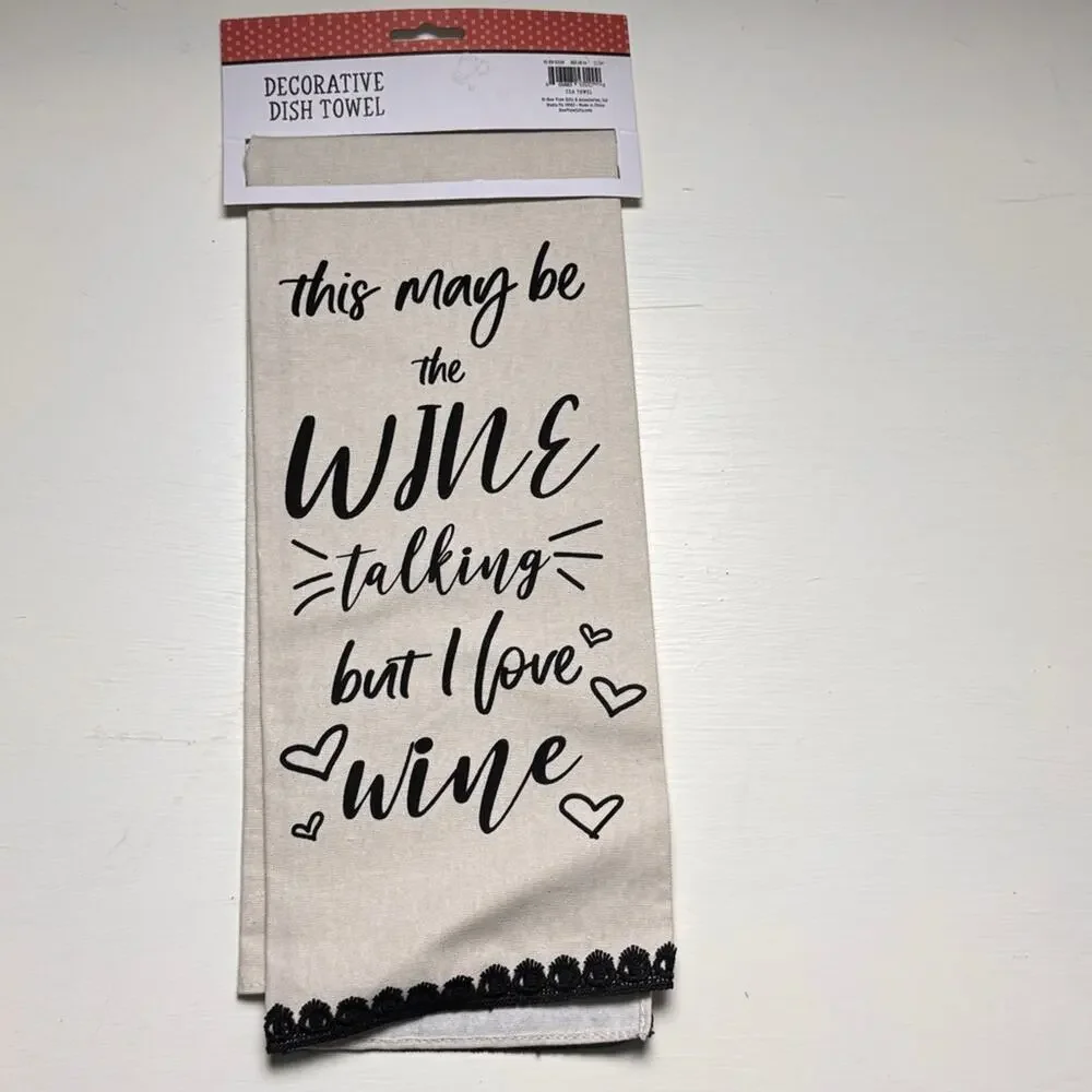 Decorative Dish & Hand Towel with Wine Theme NWT